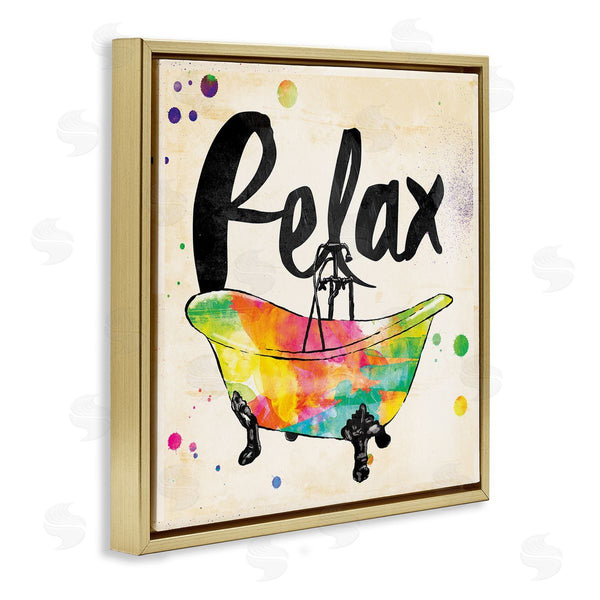 Stupell Industries Jace Grey | Relax Rainbow Colors Icon Bath