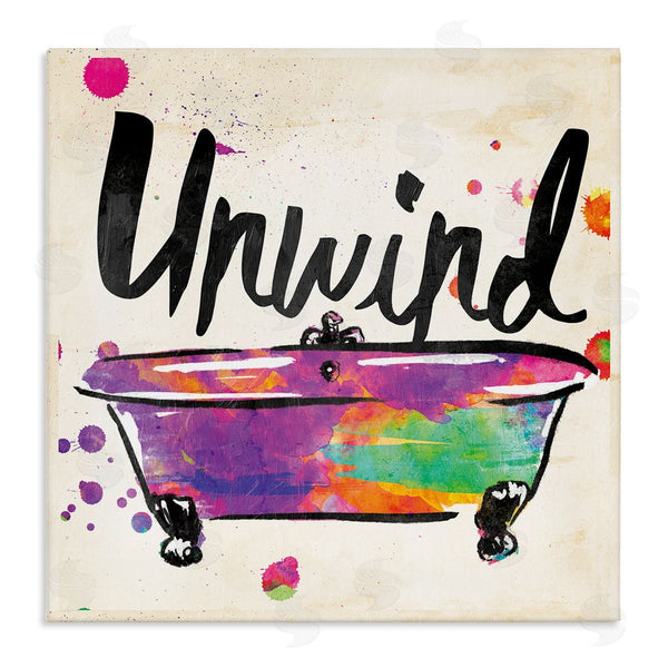 stupell industries Jace Grey | Unwind Rainbow Colors Icon Bath