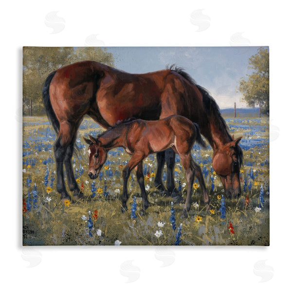 stupell industries Jack Sorenson | Brown Horse & Foal Grazing