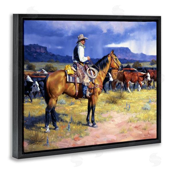 Stupell Industries Jack Sorenson | Cowboy & Cattle Mountain View
