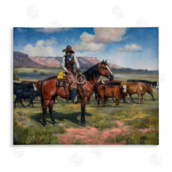 stupell industries Jack Sorenson | Cowboy Cattle Roundup