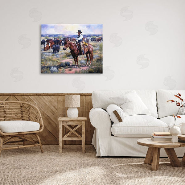 Stupell Industries Jack Sorenson | Cowboy Herding Cattle Ranch Wall Art
