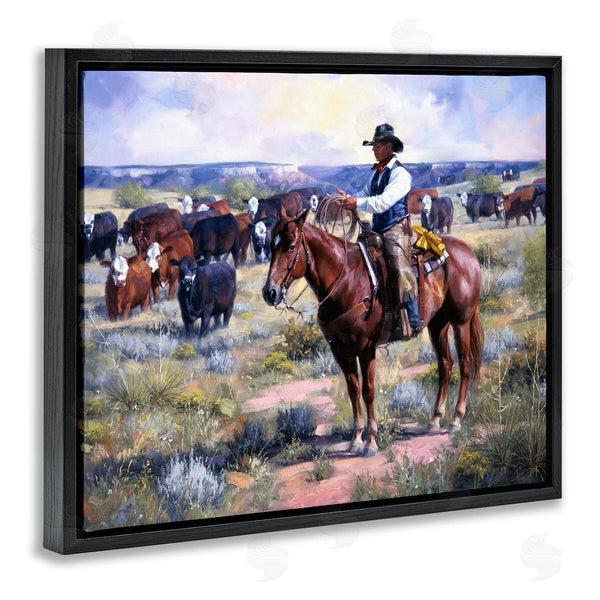 Stupell Industries Jack Sorenson | Cowboy Herding Cattle Ranch Wall Art
