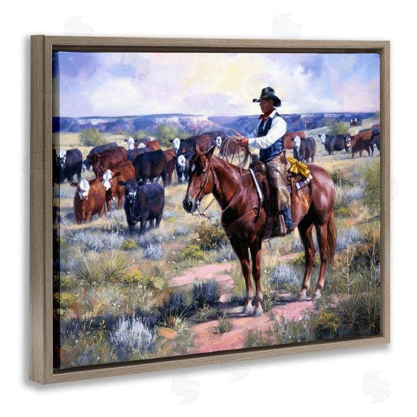 Stupell Industries Jack Sorenson | Cowboy Herding Cattle Ranch Wall Art