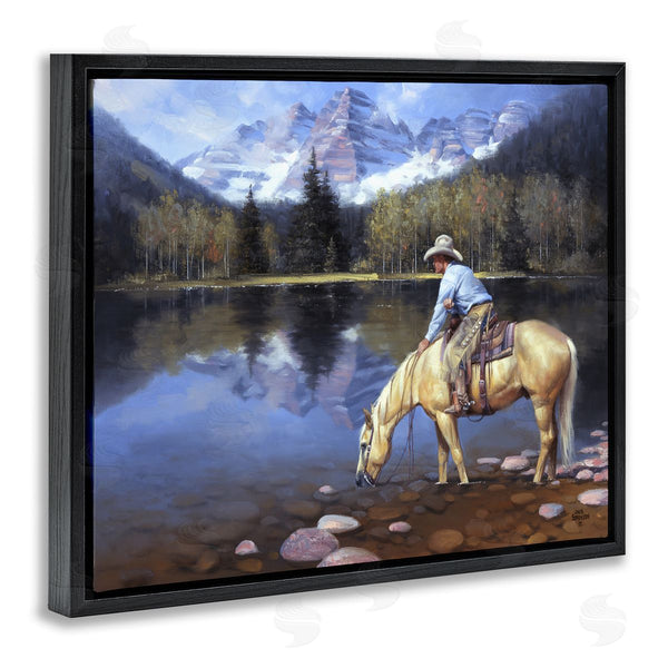 Stupell Industries Jack Sorenson | Cowboy & Horse At River's Edge