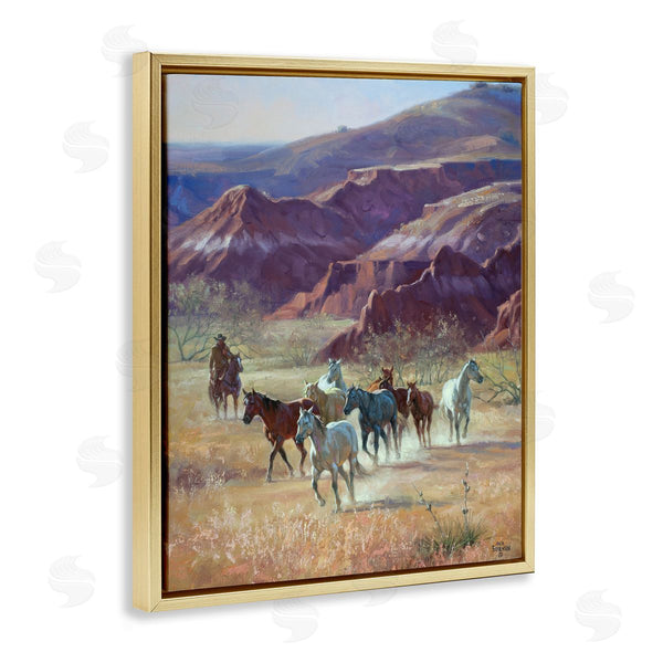 Stupell Industries Jack Sorenson | Cowboy & Horses Dashing Landscape