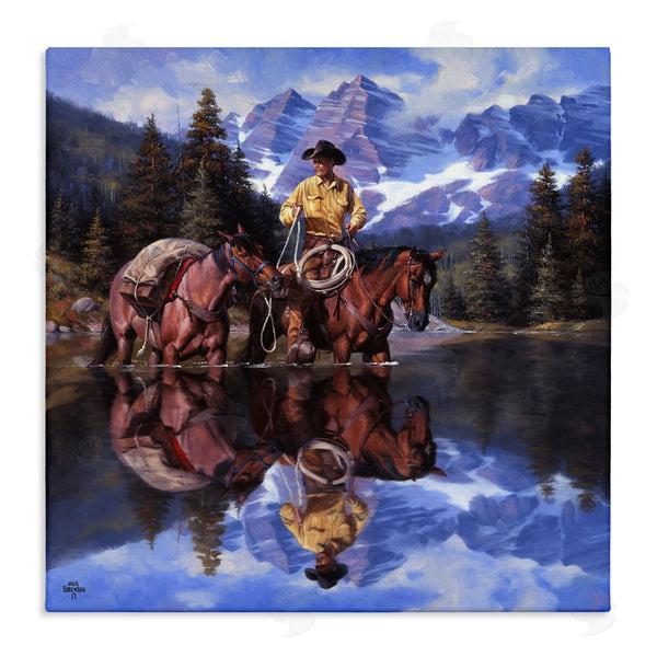 stupell industries Jack Sorenson | Cowboy & Horses River Reflection