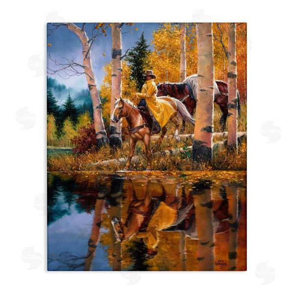 stupell industries Jack Sorenson | Cowboy in Autumn Landscape