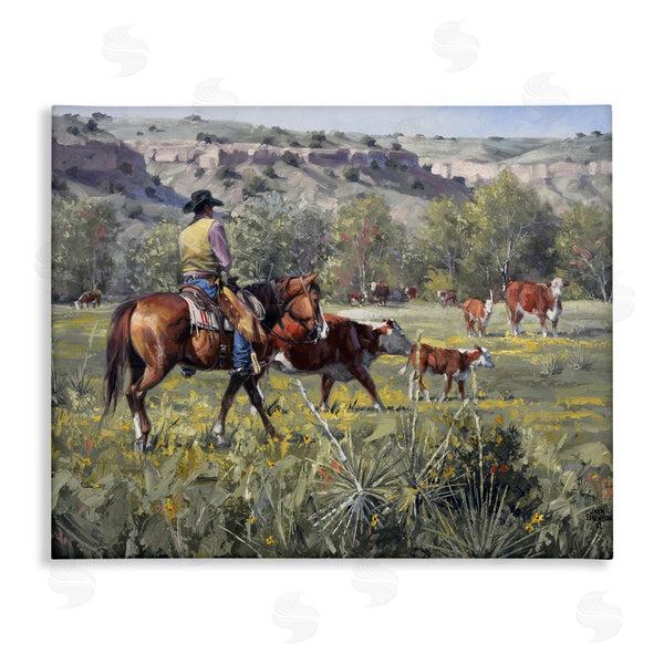 stupell industries Jack Sorenson | Cowboy Overlooking Pasture