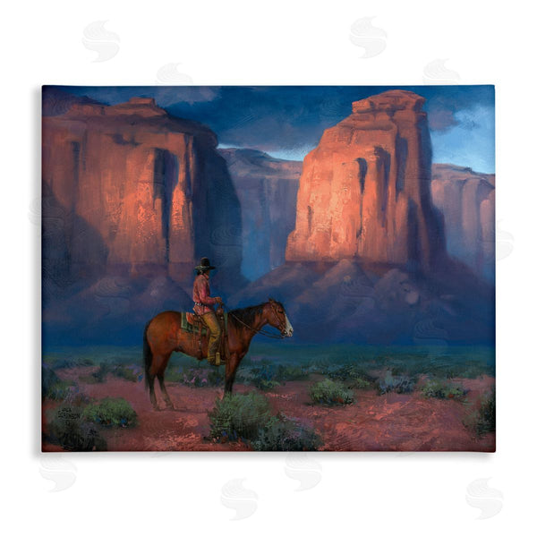 stupell industries Jack Sorenson | Cowboy Riding Old Wild West Arid Grand Canyon Wall Art