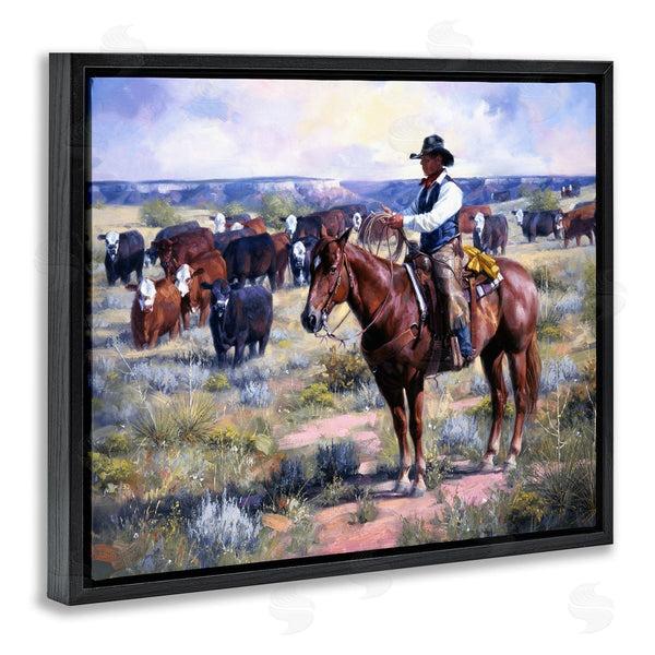 Stupell Industries Jack Sorenson | Cowboy Rounding Up Cattle
