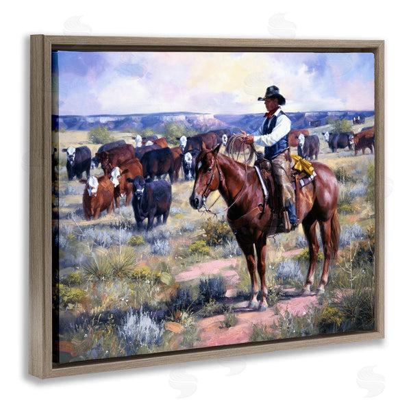Stupell Industries Jack Sorenson | Cowboy Rounding Up Cattle