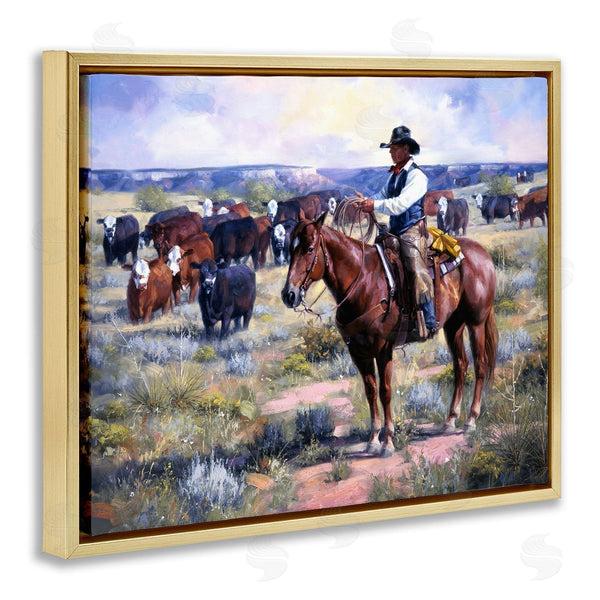 Stupell Industries Jack Sorenson | Cowboy Rounding Up Cattle