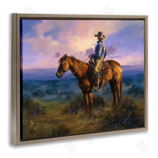 Stupell Industries Jack Sorenson | Cowgirl & Horse At Sunset
