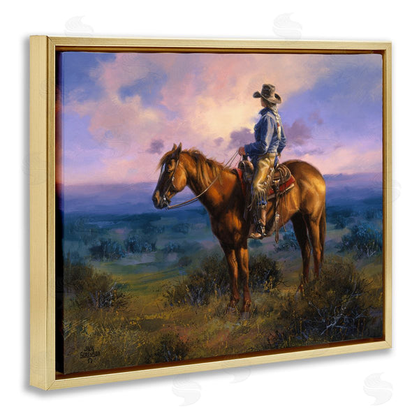 Stupell Industries Jack Sorenson | Cowgirl & Horse At Sunset