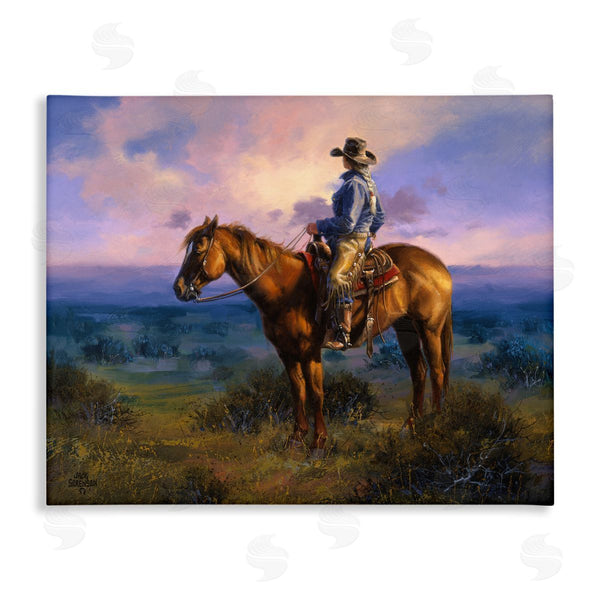 stupell industries Jack Sorenson | Cowgirl & Horse at Sunset