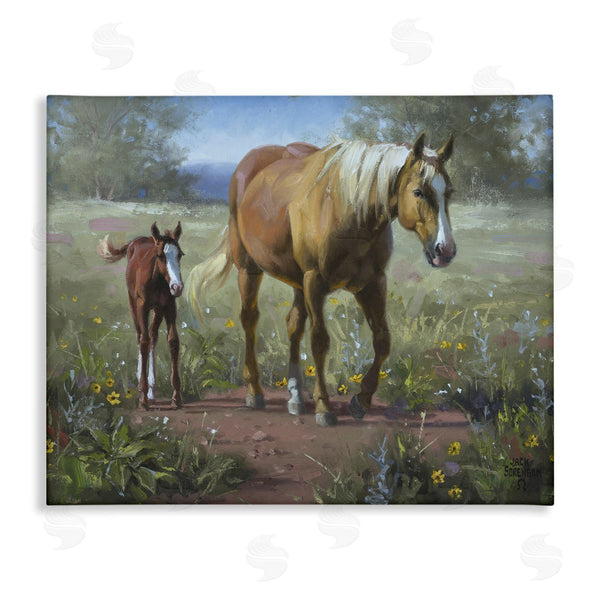 stupell industries Jack Sorenson | Horse & Foal in Meadow