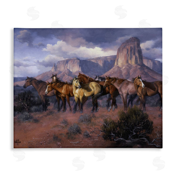 stupell industries Jack Sorenson | Horse Herd in Canyon Landscape