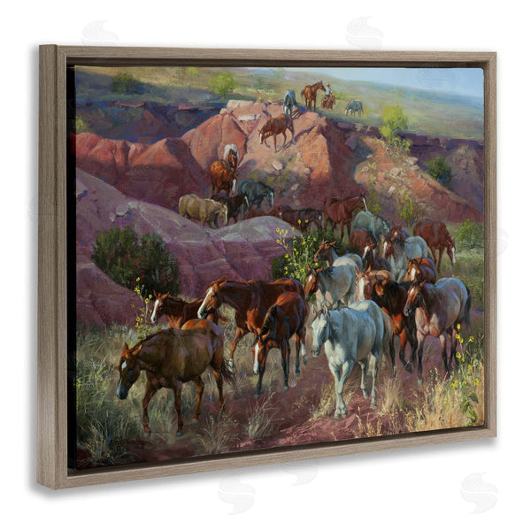 Stupell Industries Jack Sorenson | Horse Herd Through Desert Cliffs