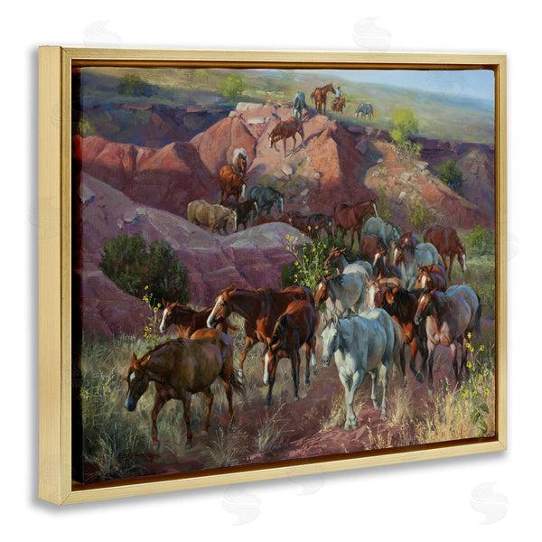 Stupell Industries Jack Sorenson | Horse Herd Through Desert Cliffs