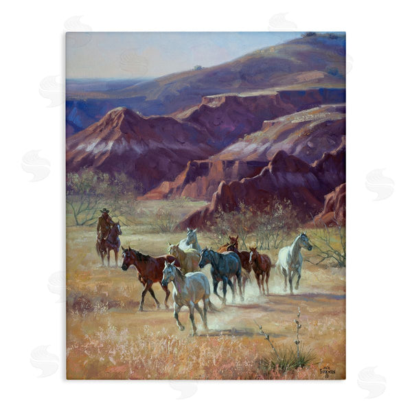 stupell industries Jack Sorenson | Horses in Canyon Landscape Wall Art