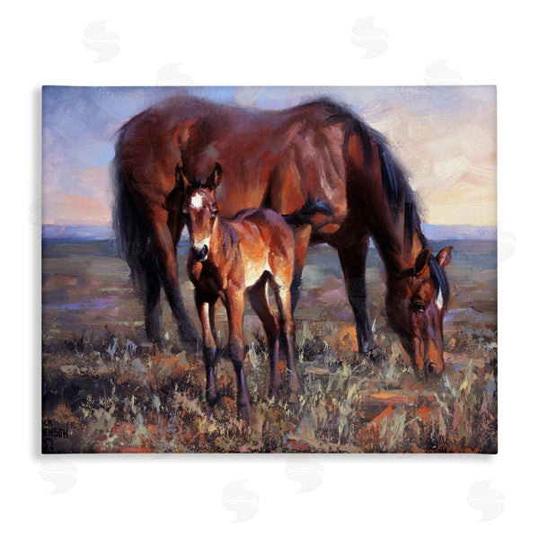 stupell industries Jack Sorenson | Mother Horse & Foal Landscape