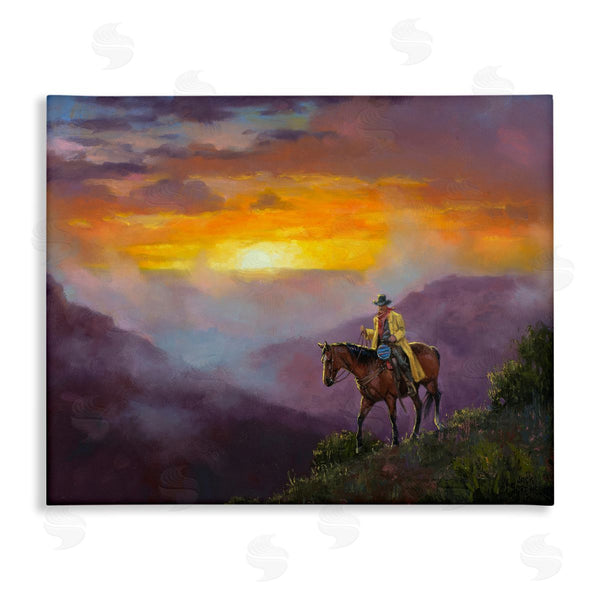 stupell industries Jack Sorenson | Traveling Southern Cowboy Mountain Valley Sunset Wall Art