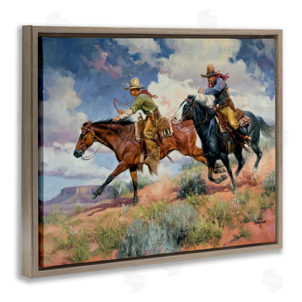 Stupell Industries Jack Sorenson | Trouble's A Comin' Cowboys