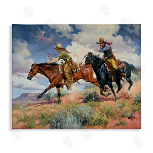 stupell industries Jack Sorenson | Trouble's A Comin' Cowboys