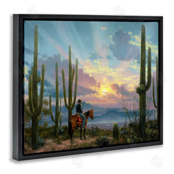 Stupell Industries Jack Sorenson | Western Cowboy With Tall Cacti