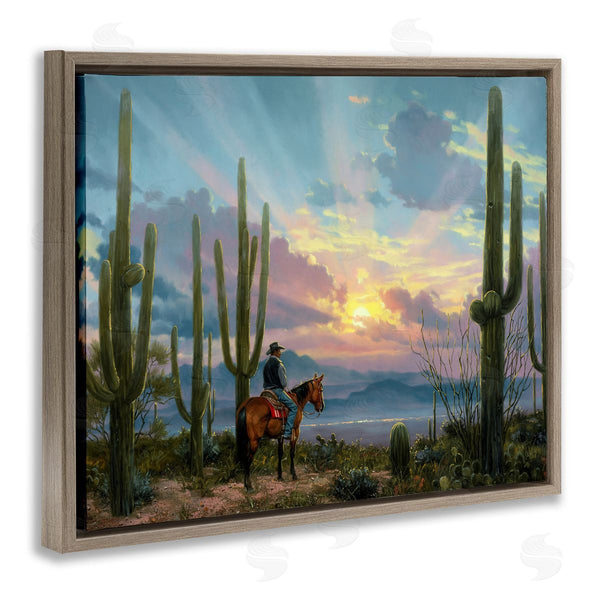 Stupell Industries Jack Sorenson | Western Cowboy With Tall Cacti