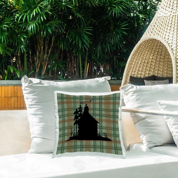 Stupell Industries Jacki Frerichs | Green Plaid Cabin Printed Throw Pillow