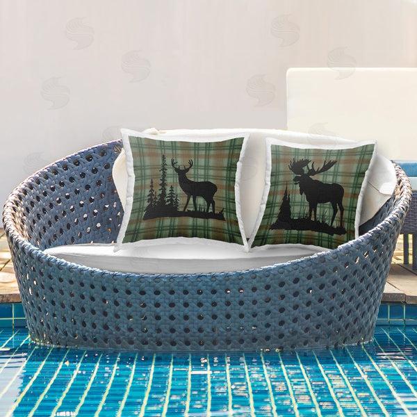 Stupell Industries Jacki Frerichs | Plaid Woodland Animals Printed Throw Pillow Set