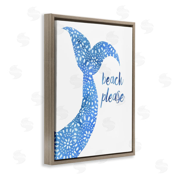 Stupell Industries Jackie Decker | Beach Please Blue Mermaid Tail Mandala Pattern Wall Art