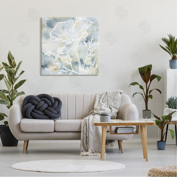 Stupell Industries Jackie Decker | Flower Blossom Petals White Outline Watercolor Detail Wall Art
