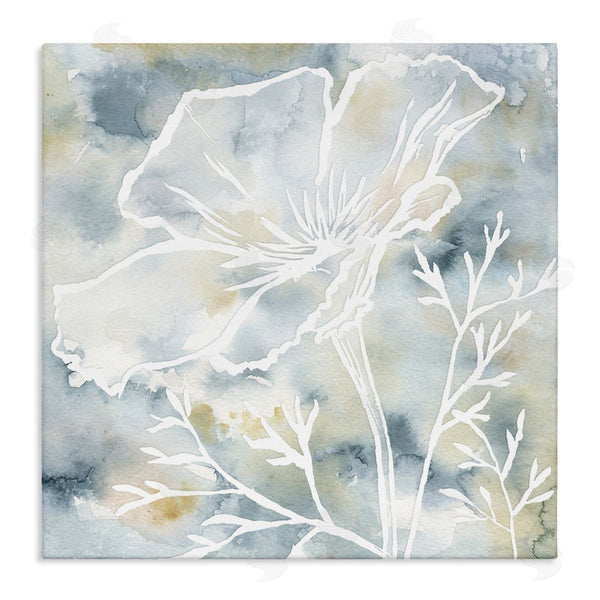 stupell industries Jackie Decker | Flower Blossom Petals White Outline Watercolor Detail Wall Art