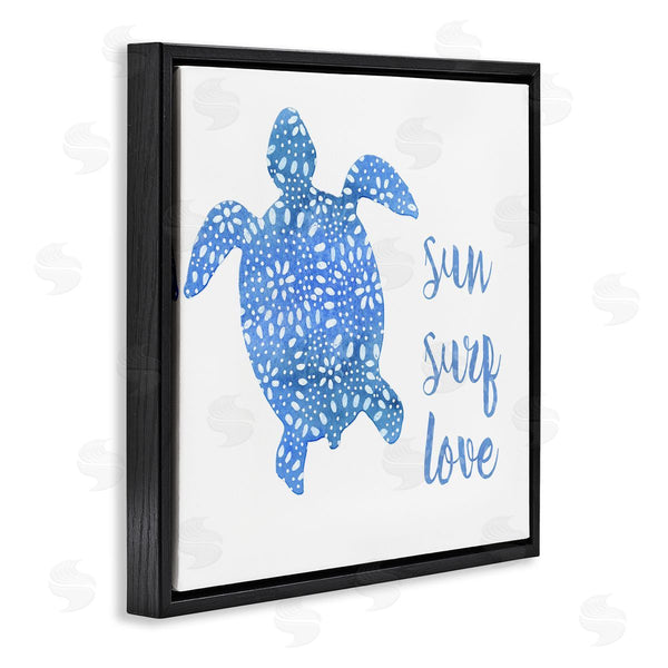Stupell Industries Jackie Decker | Patterned Blue Sea Turtle Beach Phrase Calligraphy Wall Art