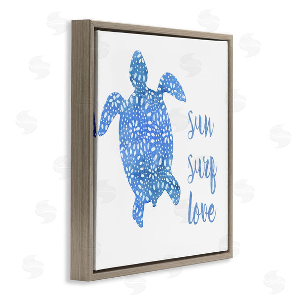 Stupell Industries Jackie Decker | Patterned Blue Sea Turtle Beach Phrase Calligraphy Wall Art