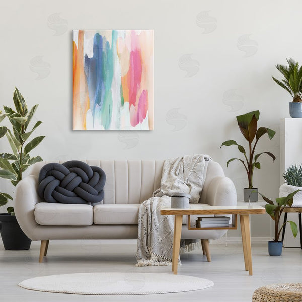 Stupell Industries Jackie Hanson | Faded Rainbow Tones Layered Shape Abstraction Wall Art
