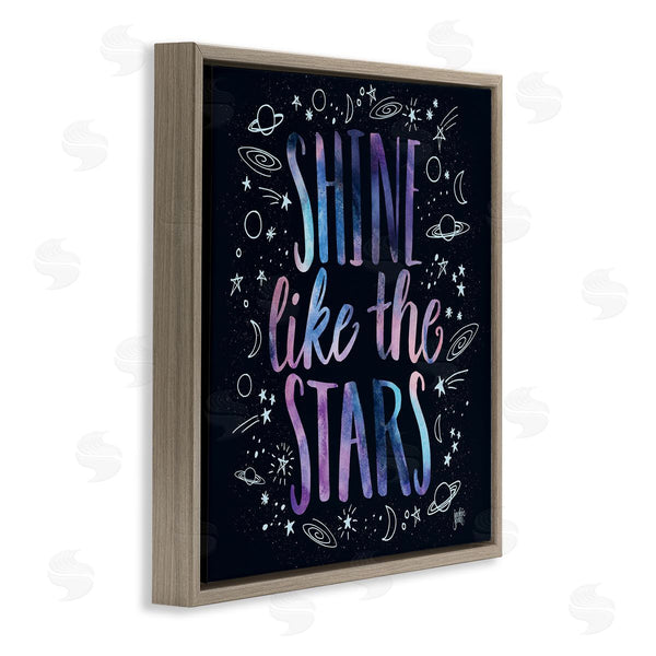 Stupell Industries Jackie Quigley | Shine Like Stars Phrase Cosmic Typography Constellation Sketch Wall Art