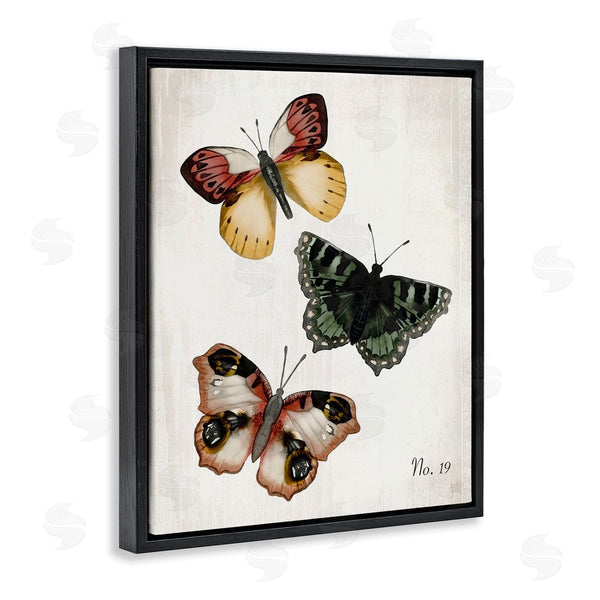 Stupell Industries Jackie Quigley | Trio Of Butterflies Farmhouse Patterned Wings Charming Insects Wall Art