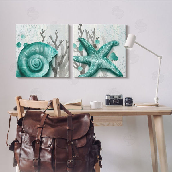 Stupell Industries Jackie Quigley | Turquoise Pop Sea Floor Diamond Pattern Wall Art