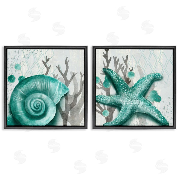 Stupell Industries Jackie Quigley | Turquoise Pop Sea Floor Diamond Pattern Wall Art