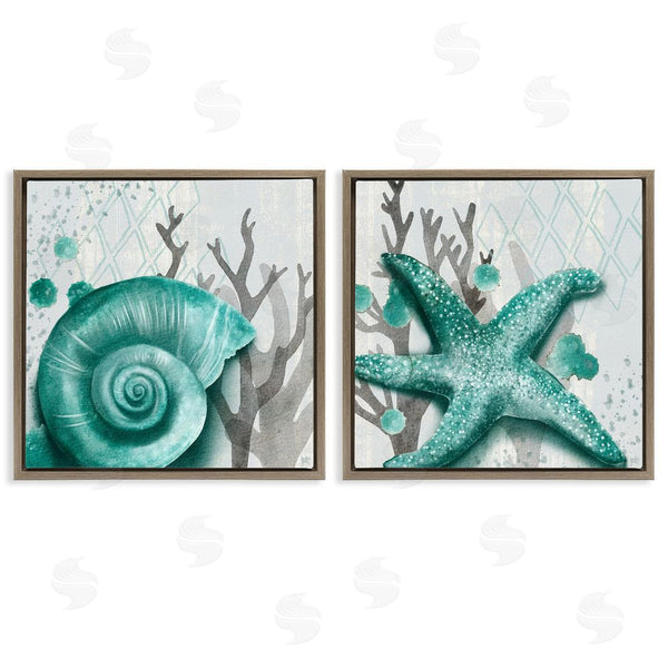 Stupell Industries Jackie Quigley | Turquoise Pop Sea Floor Diamond Pattern Wall Art