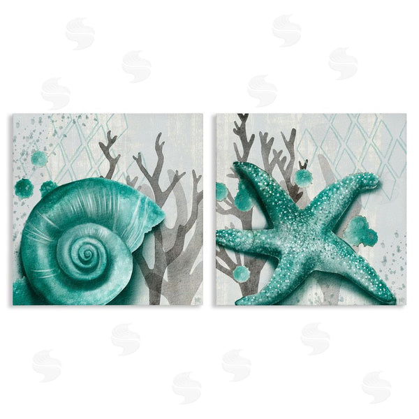 stupell industries Jackie Quigley | Turquoise Pop Sea Floor Diamond Pattern Wall Art