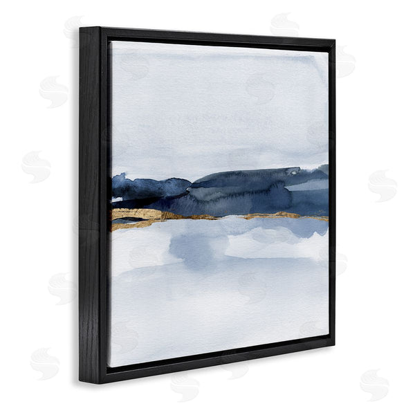 Stupell Industries Jacob Green | Abstract Blue Distant Landscape Smooth Glam Detail Wall Art