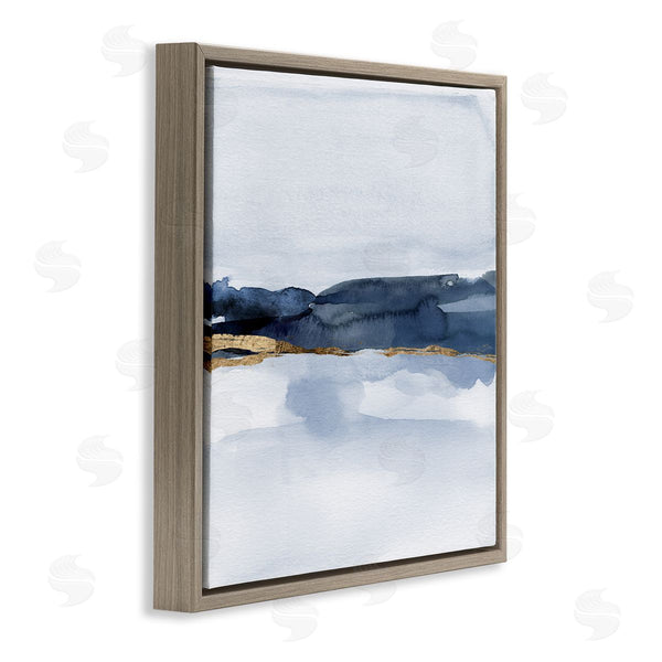 Stupell Industries Jacob Green | Abstract Blue Distant Landscape Smooth Glam Detail Wall Art