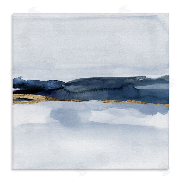 stupell industries Jacob Green | Abstract Blue Distant Landscape Smooth Glam Detail Wall Art