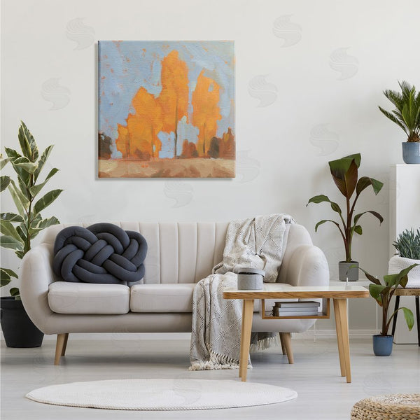Stupell Industries Jacob Green | Autumn Trees Brilliant Orange Leaves Soft Blue Sky Wall Art