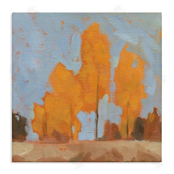 stupell industries Jacob Green | Autumn Trees Brilliant Orange Leaves Soft Blue Sky Wall Art